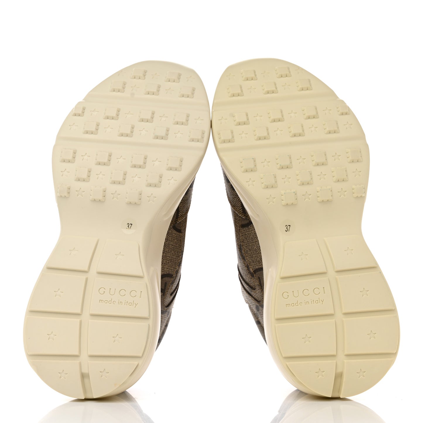 Maxi GG Supreme Monogram Gucci 100 Womens Rhyton Sneakers 37 Beige Ebony