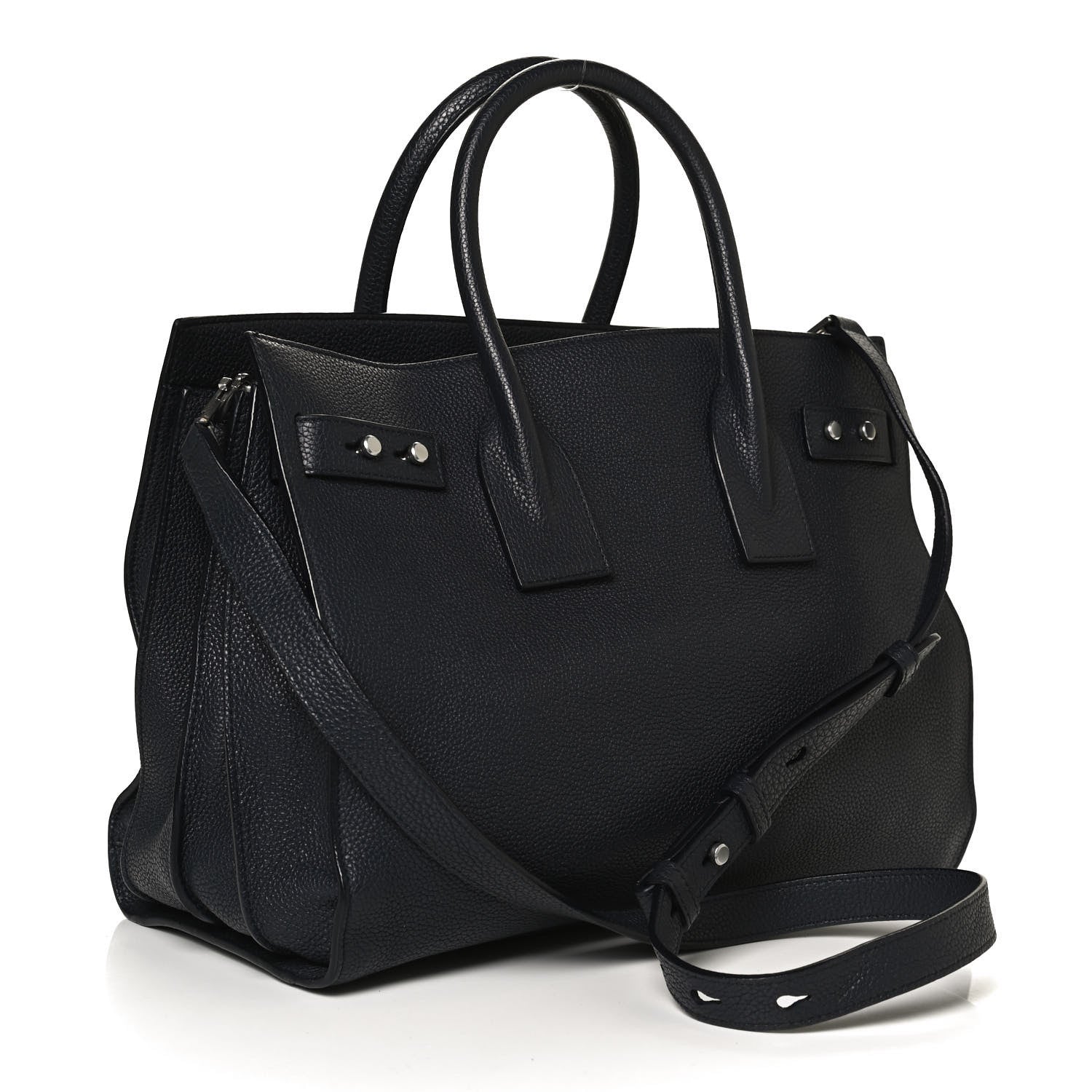 Saint Laurent Grained Calfskin Small Supple Sac De Jour Navy 2 of 13