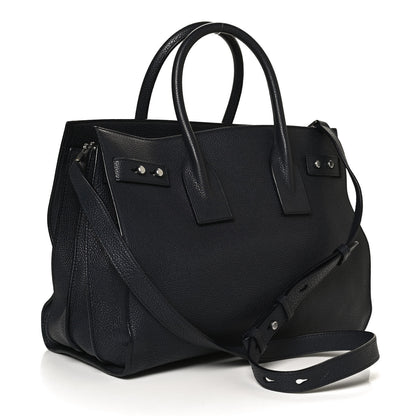 Saint Laurent Grained Calfskin Small Supple Sac De Jour Navy 2 of 13