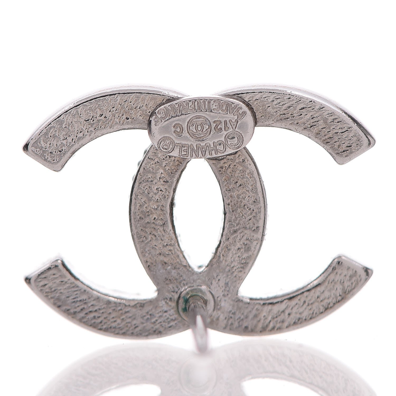 Chanel Crystal CC Earrings Light Grey 3 of 4