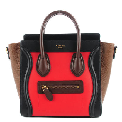 Celine Bullhide Calfskin Micro Tri-Color Luggage Bright Red 1 of 8