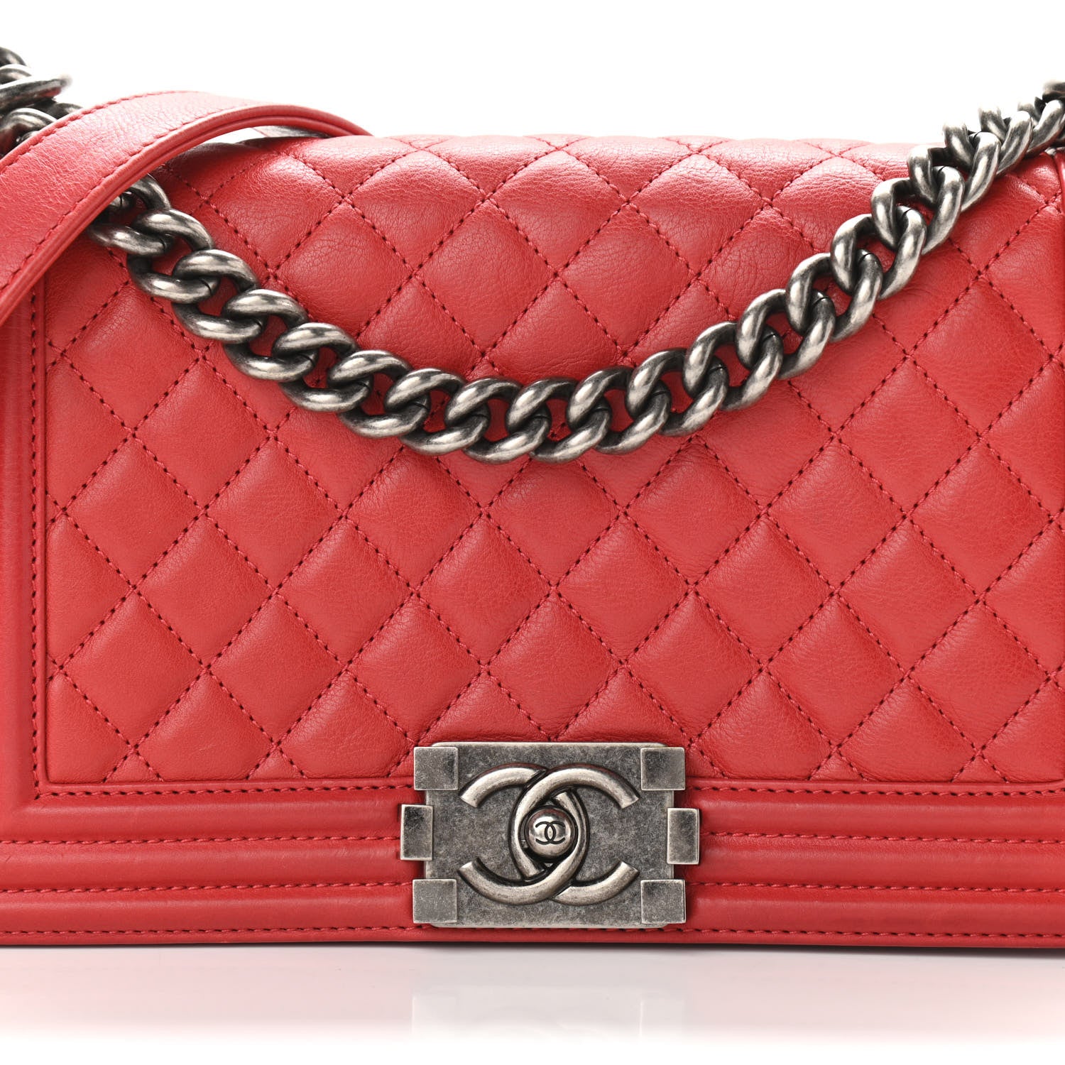 Chanel Calfskin Quilted Medium Boy Flap Red 7 of 13