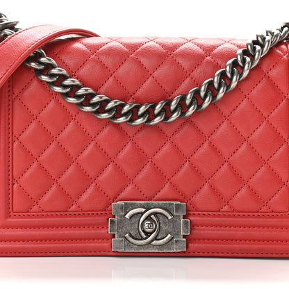 Chanel Calfskin Quilted Medium Boy Flap Red 7 of 13