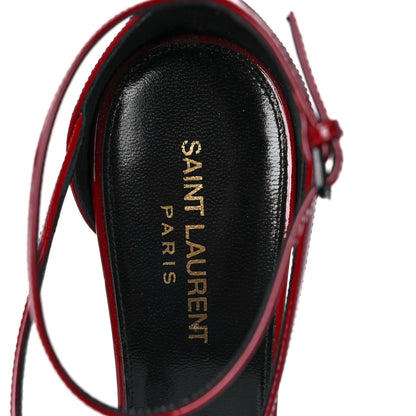 Saint Laurent Patent Calfskin Cassandra 100 Sandals 40 Red Laquer 7 of 9