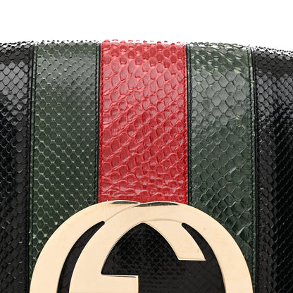 Gucci Snakeskin Web Blondie Hobo Black 8 of 14
