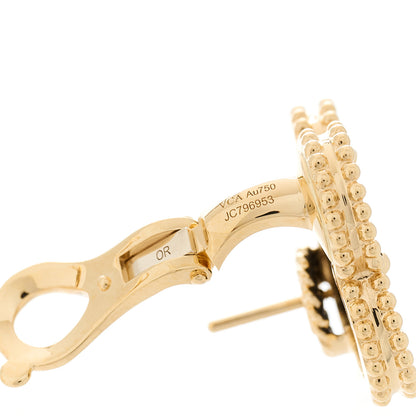 Van Cleef & Arpels 18K Yellow Gold Black Onyx Magic Alhambra Earrings 3 of 5