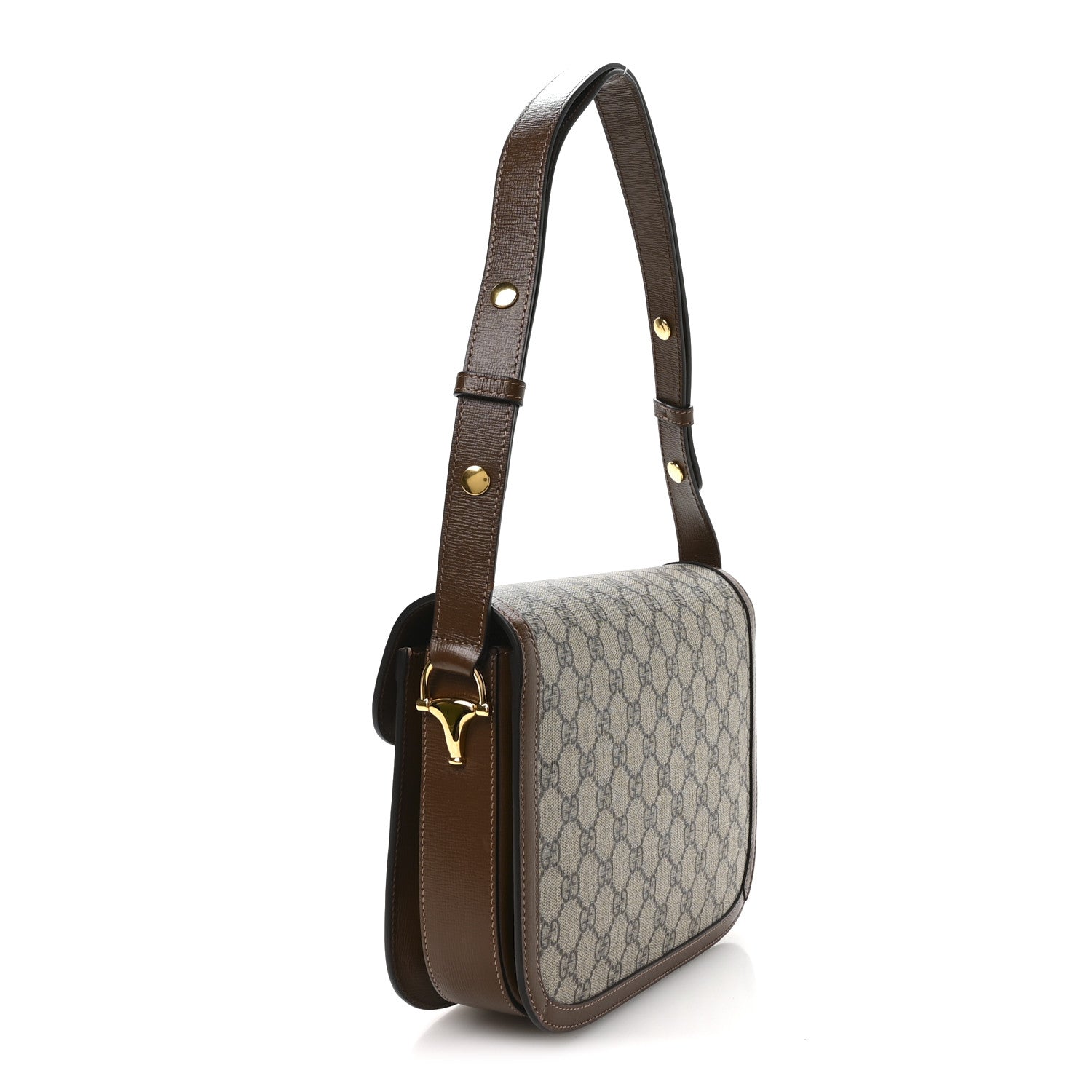 Gucci GG Supreme Monogram Horsebit 1955 Shoulder Bag Beige Brown Sugar 5 of 21
