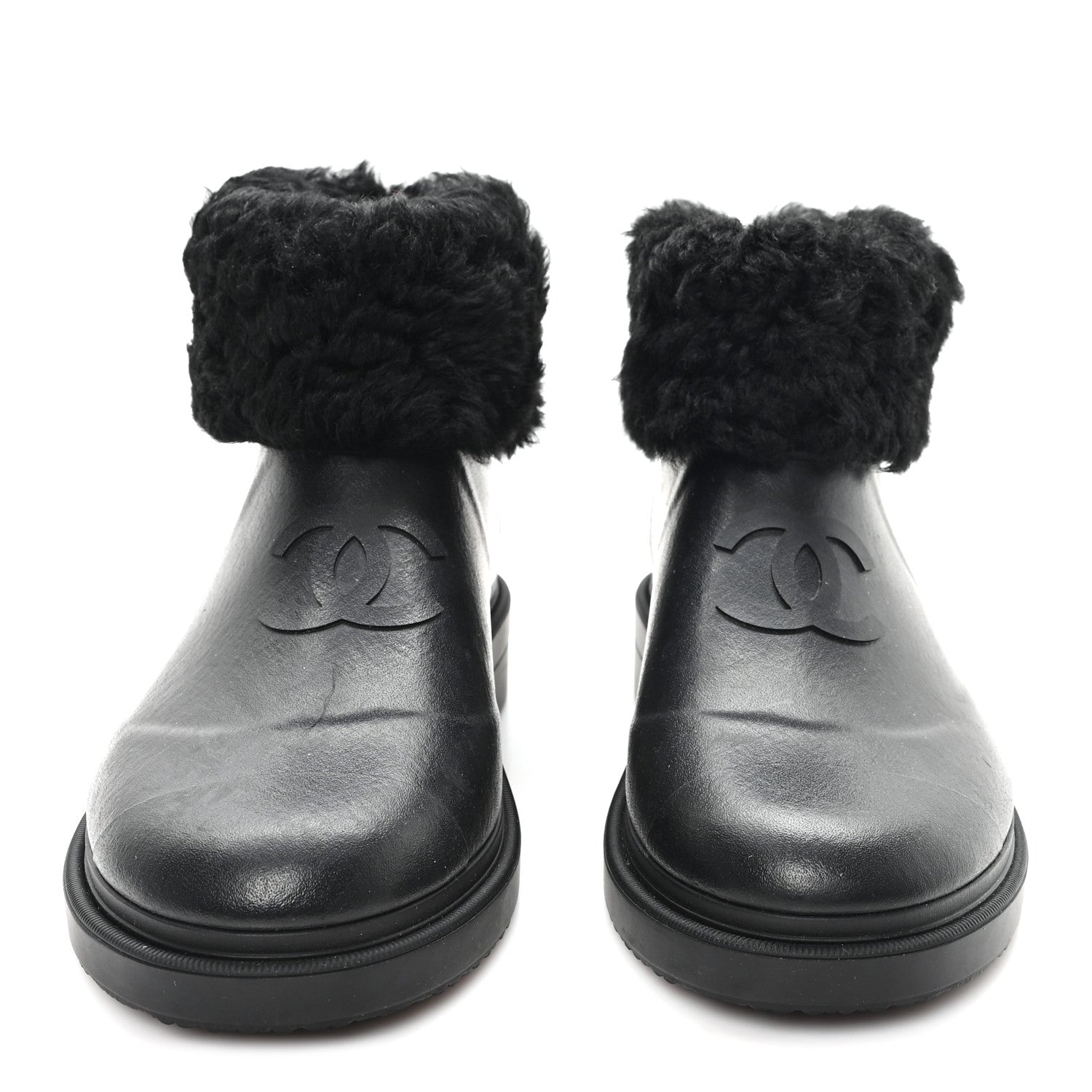 Chanel Caoutchouk Shearling CC Short Boots 3 of 9
