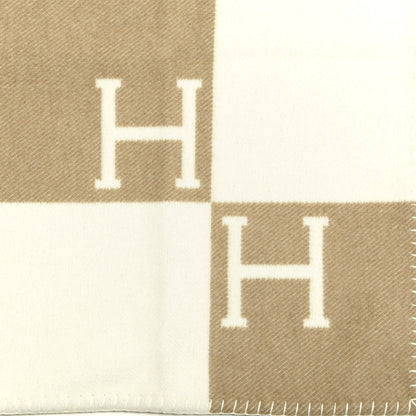 Hermes Wool Cashmere Avalon Blanket Noisette Moyen White 2 of 3
