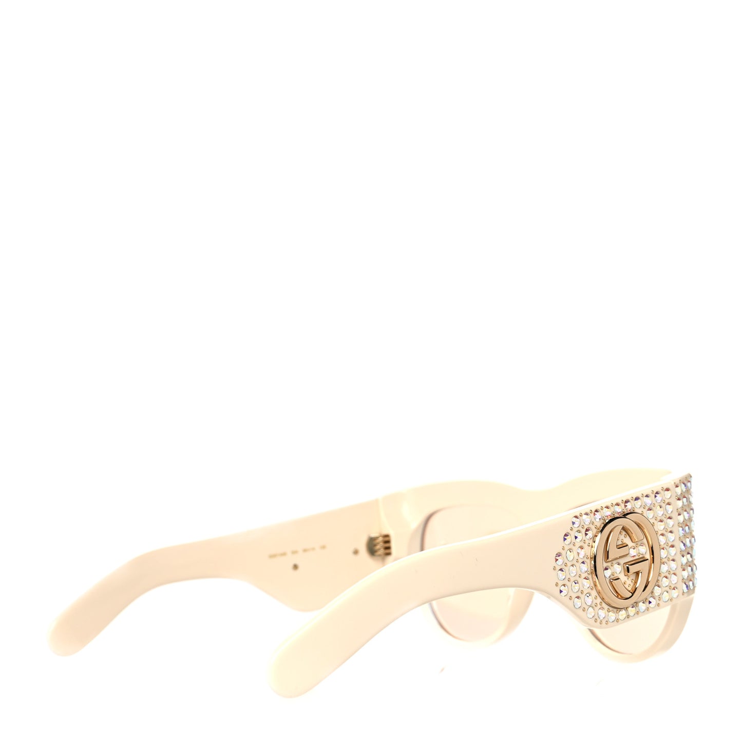 Acetate Crystal Oversize Hollywood Forever Sunglasses GG0144S Ivory