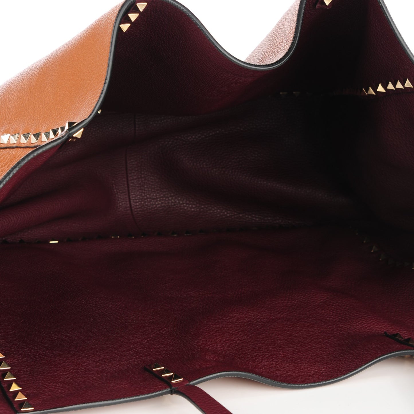 Grained Calfskin Medium Rockstud Reversible Tote Light Cuir Rubin