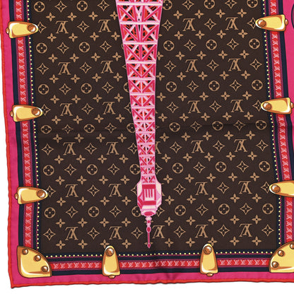 Louis Vuitton Silk Louis A Paris Square Scarf Fuchsia 4 of 5
