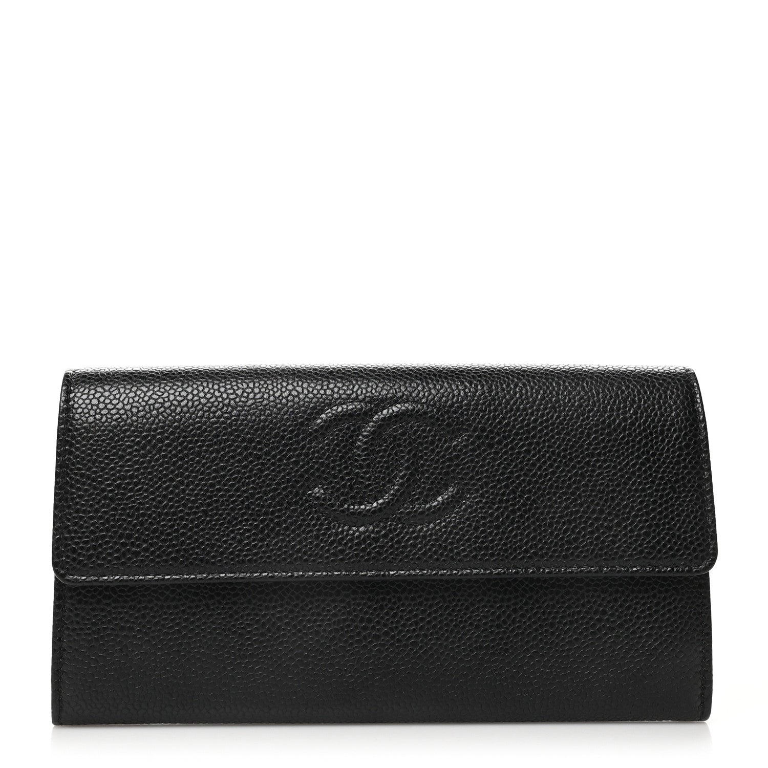 Chanel Caviar Timeless CC Large Gusset Flap Wallet Black 1 of 10