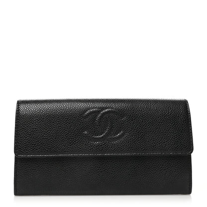 Chanel Caviar Timeless CC Large Gusset Flap Wallet Black 1 of 10