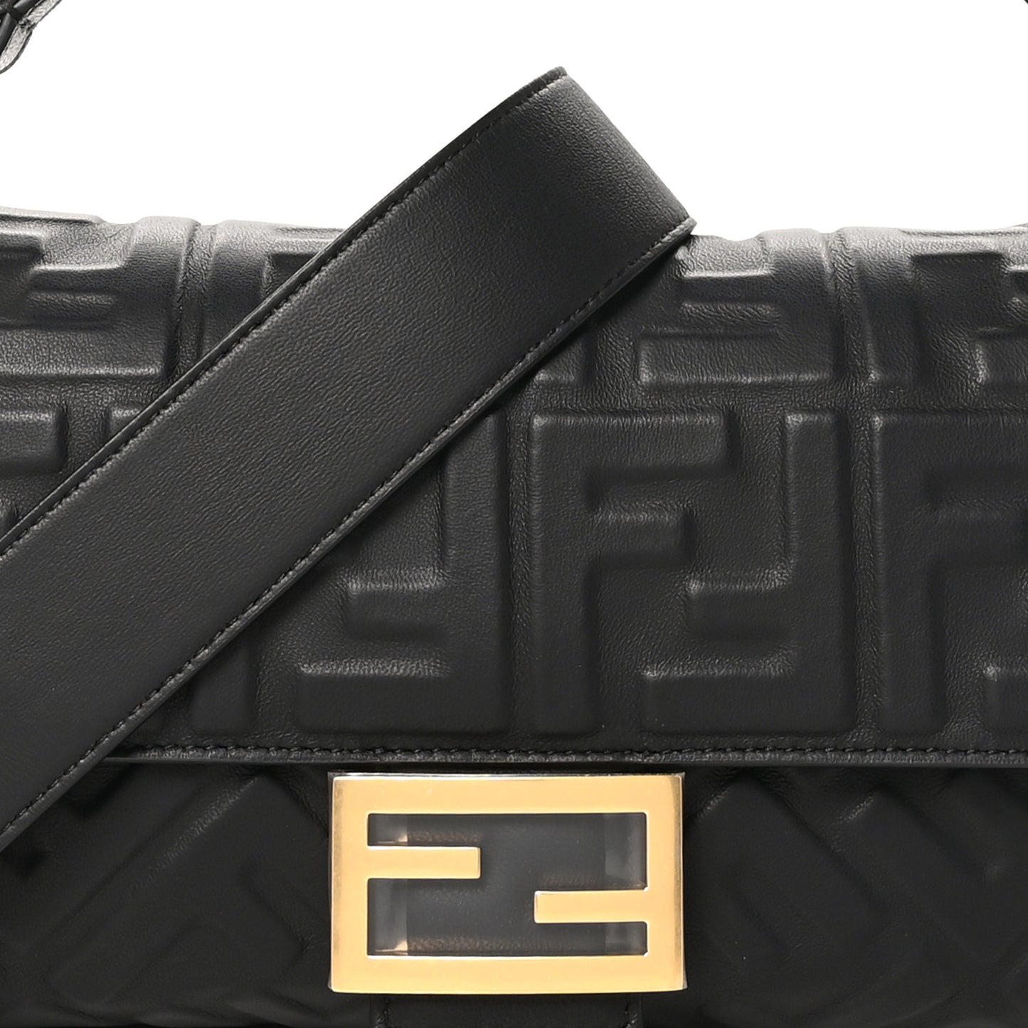 Nappa FF 1974 Embossed Baguette Black