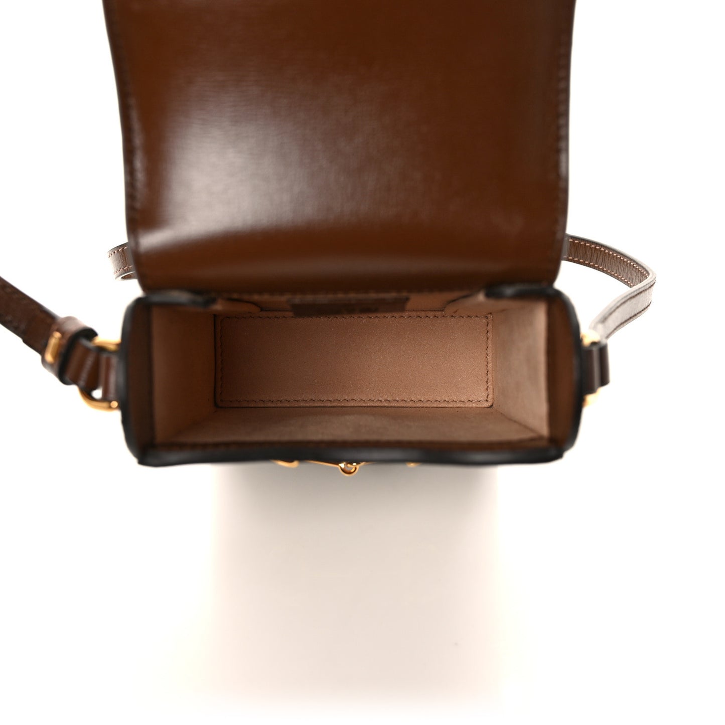 GG Supreme Monogram Mini Horsebit 1955 Crossbody Bag Beige Brown Sugar