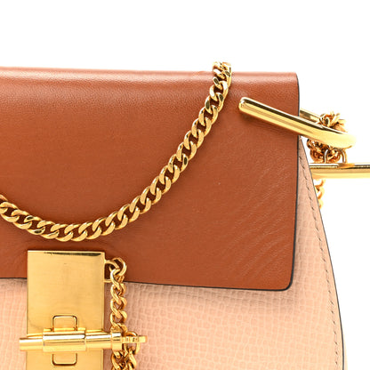 Chloe Grained Calfskin Lambskin Bi-Color Drew Shoulder Bag Powder Beige Caramel 8 of 11