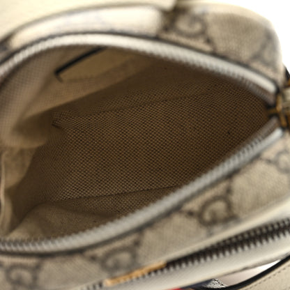 Gucci GG Supreme Monogram Web Mini Ophidia Double Zip Messenger Bag Beige Ebony Mystic White 5 of 8