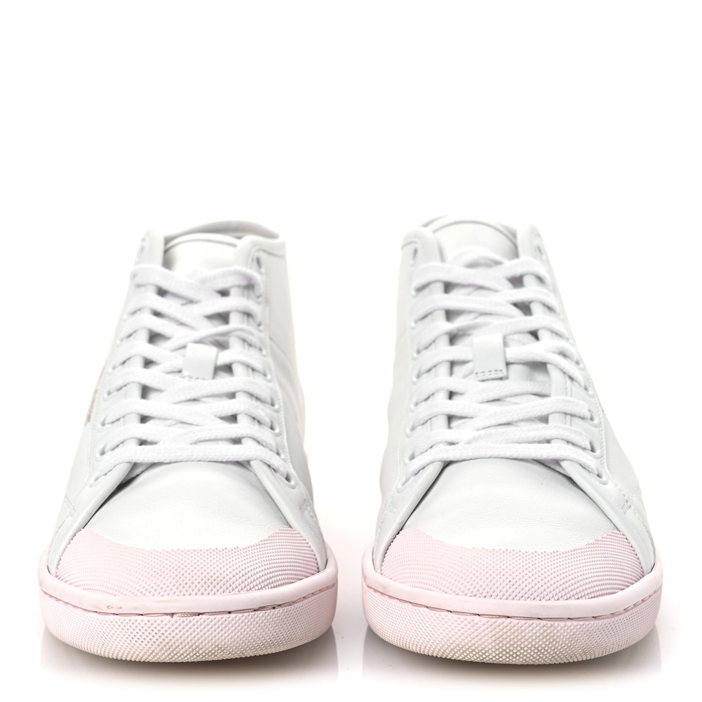 Calfskin Womens Court Classic SL/39 Mid Top Sneakers Blanc Bebe 39.5 Blanc Bebe Rose
