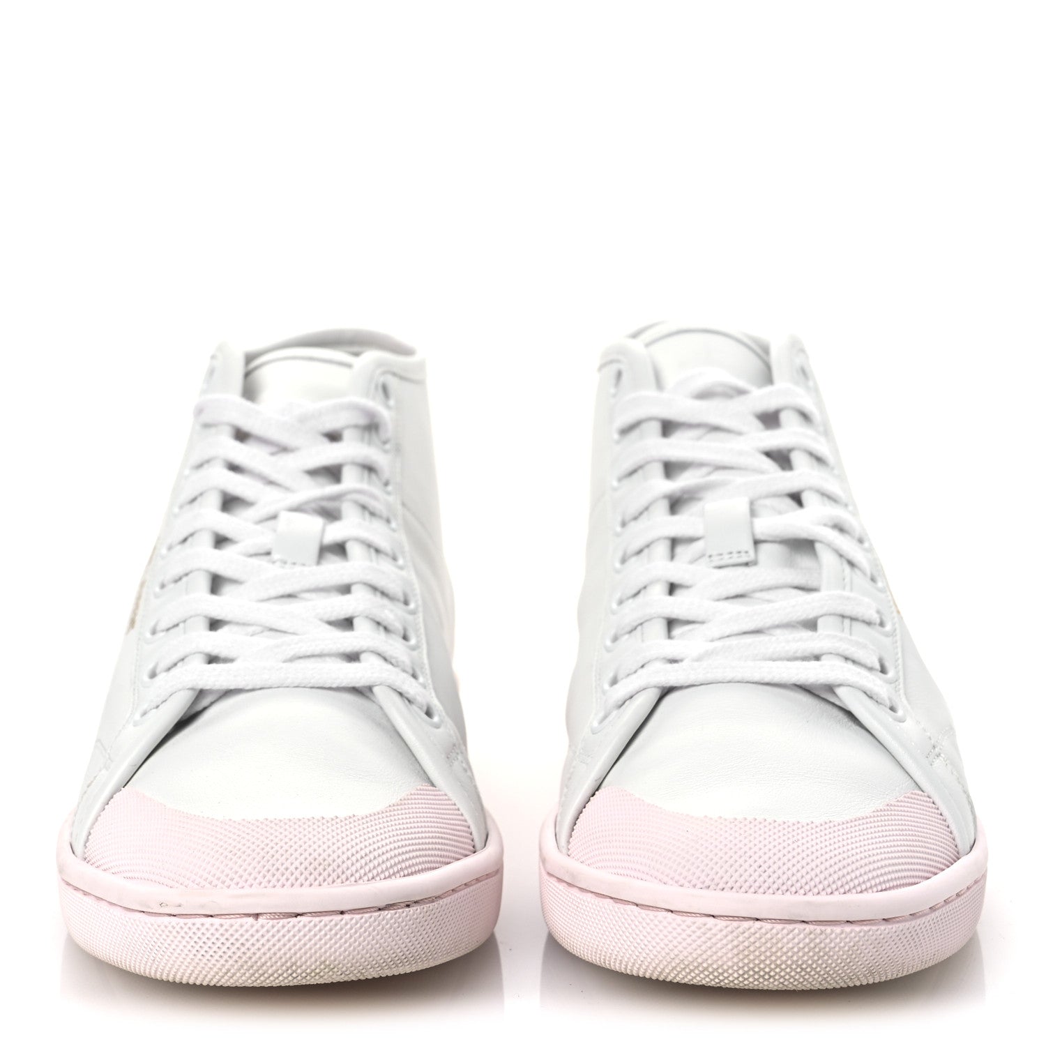 Saint Laurent Calfskin Womens Court Classic SL/39 Mid Top Sneakers Blanc Bebe 39.5 Blanc Bebe Rose 3 of 14