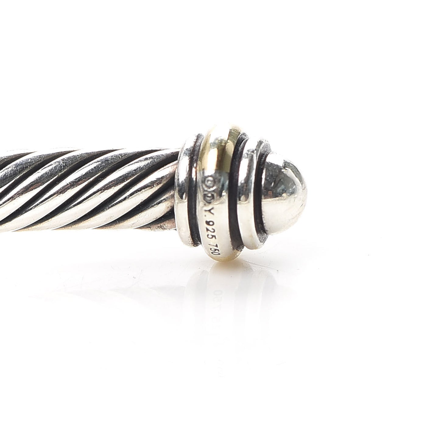 Sterling Silver 18K Yellow Gold 4mm Cable Classics Bracelet