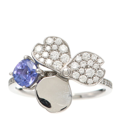 Tiffany Platinum Diamond Tanzanite Paper Flowers Ring 52 6 1 of 5