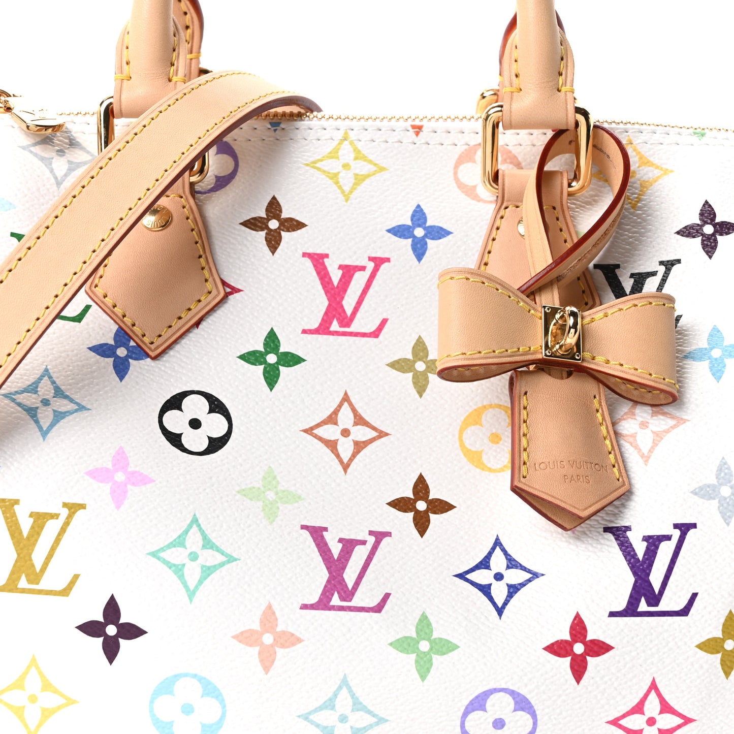 LV X TM Monogram Multicolor Speedy Bandouliere 25 White