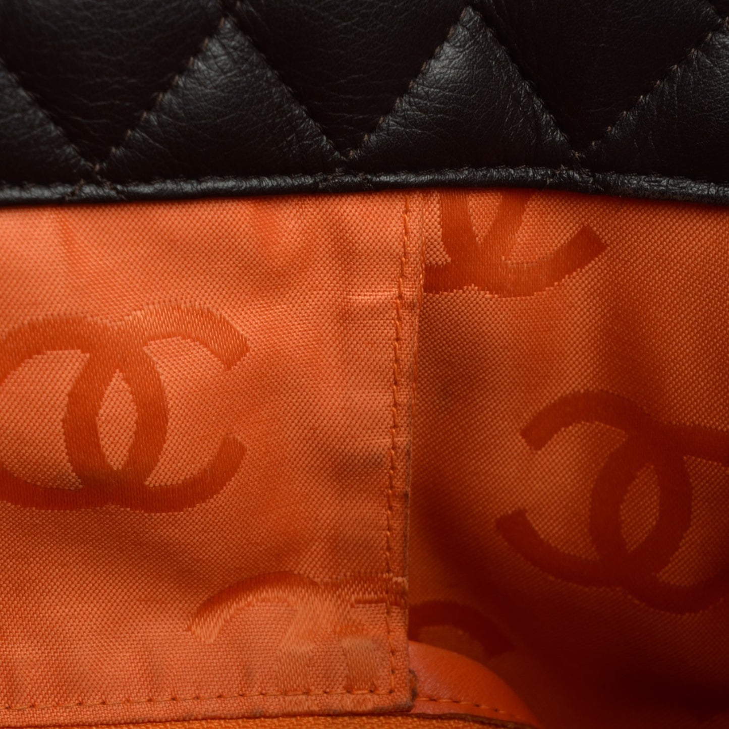 Calfskin Quilted Large Cambon Tote Brown Beige