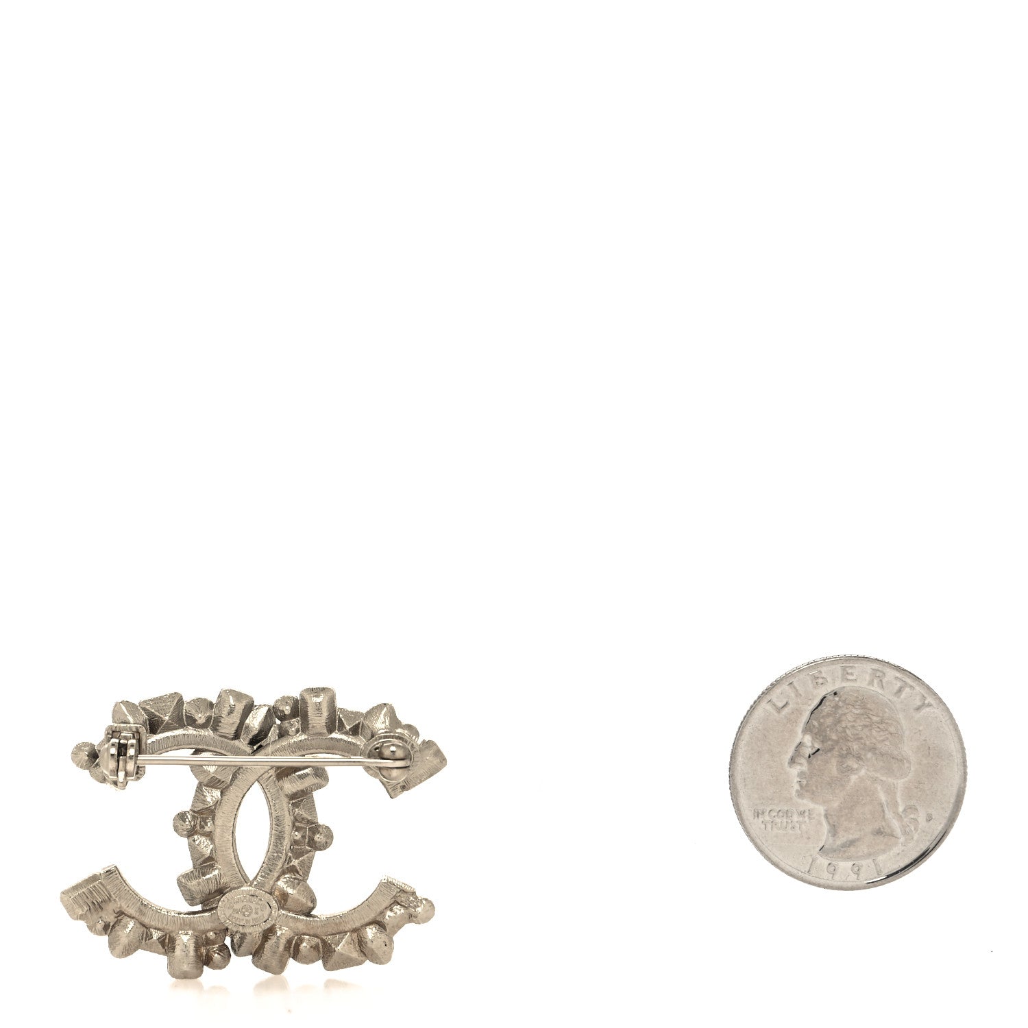 Chanel Baguette Crystal CC Brooch Black Gold 2 of 3