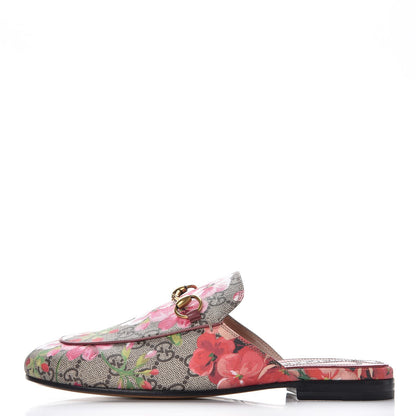 Gucci GG Supreme Monogram Blooms Womens Princetown Slippers 36 Beige Multicolor Dry Rose 1 of 9