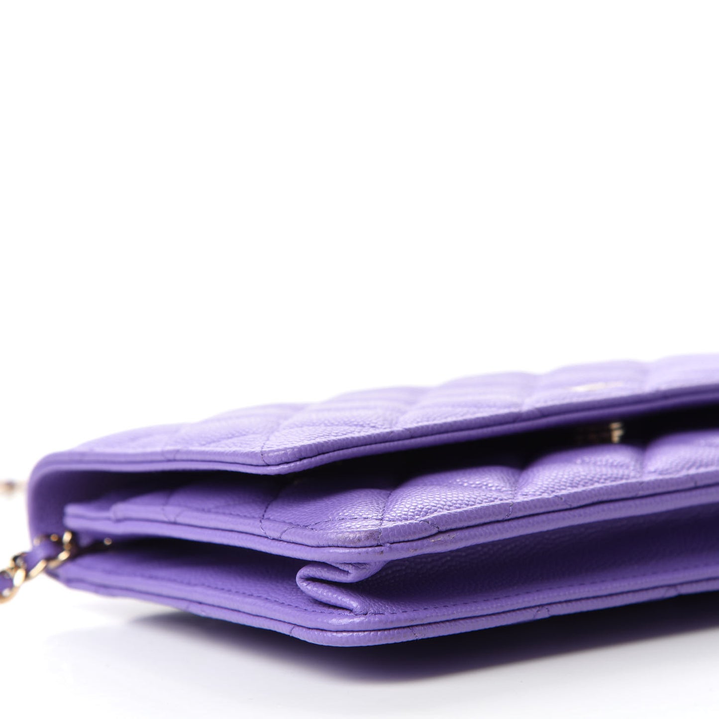 Caviar Quilted Wallet On Chain WOC Purple