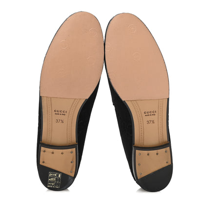 Gucci Velvet Horsebit Womens Jordaan Loafers 37.5 Black 6 of 11