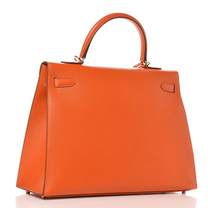 Hermes Epsom Kelly Sellier 35 Orange 4 of 37