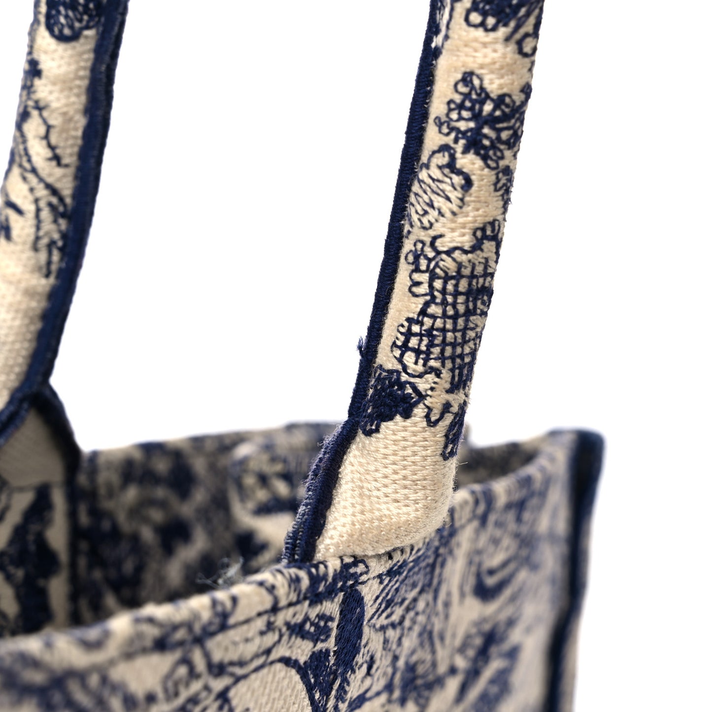 Canvas Embroidered Large Dioriviera Toile De Jouy Book Tote Blue