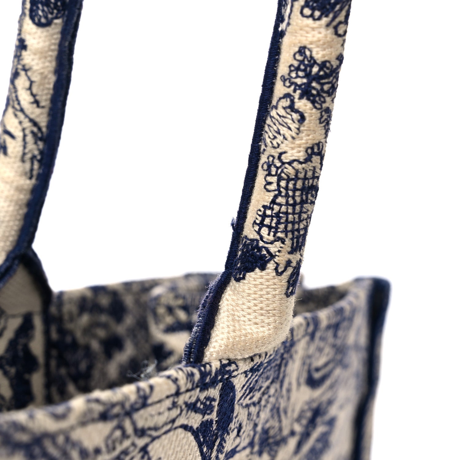 Christian Dior Canvas Embroidered Large Dioriviera Toile De Jouy Book Tote Blue 9 of 9