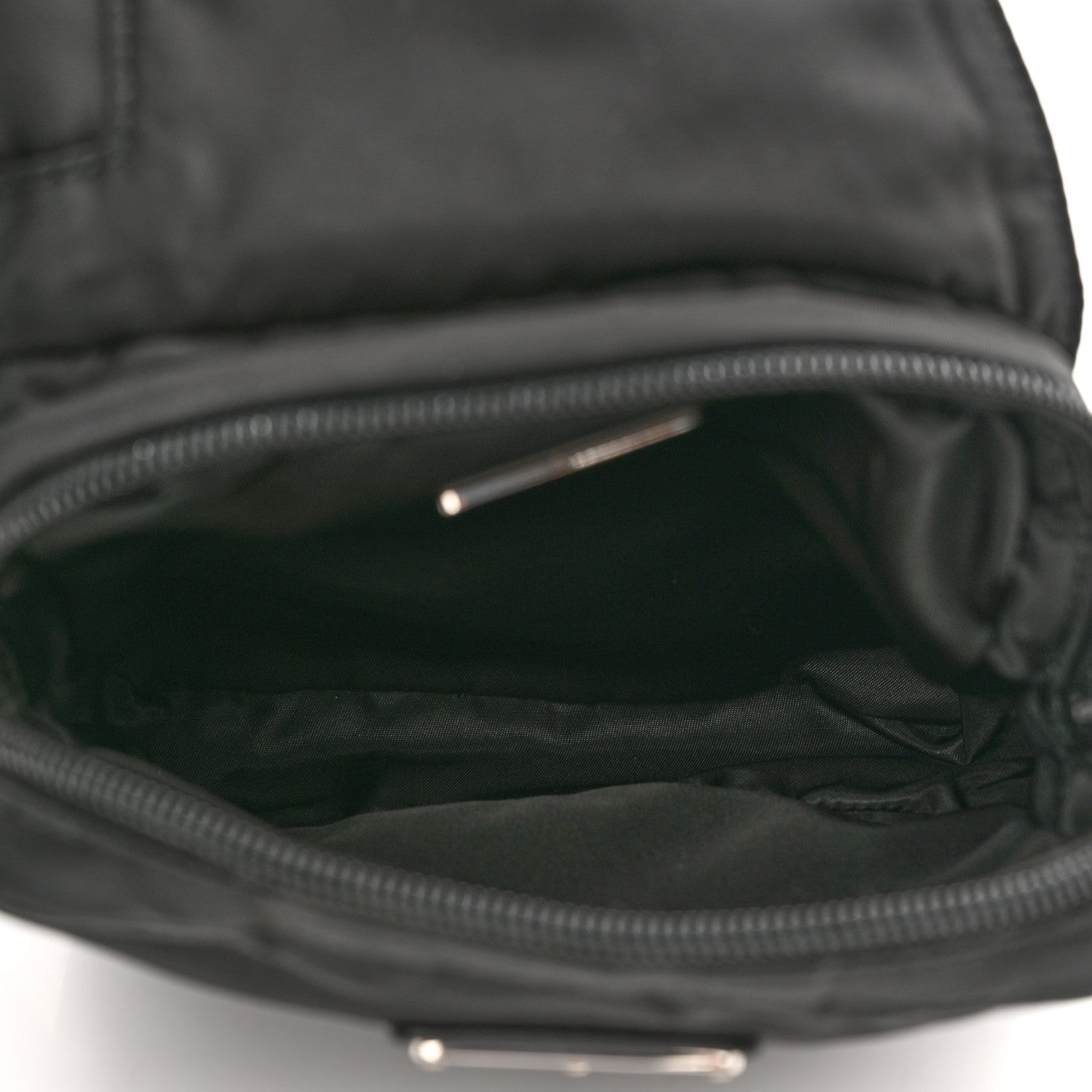 Prada Re-Nylon Logo Plaque Sling Backpack Black 4 of 8