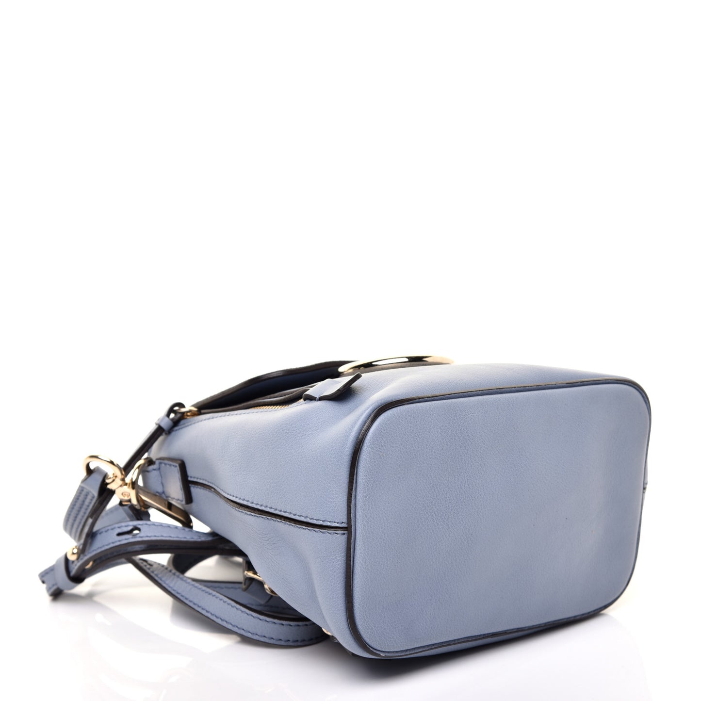 Suede Calfskin Mini Faye Backpack Washed Blue