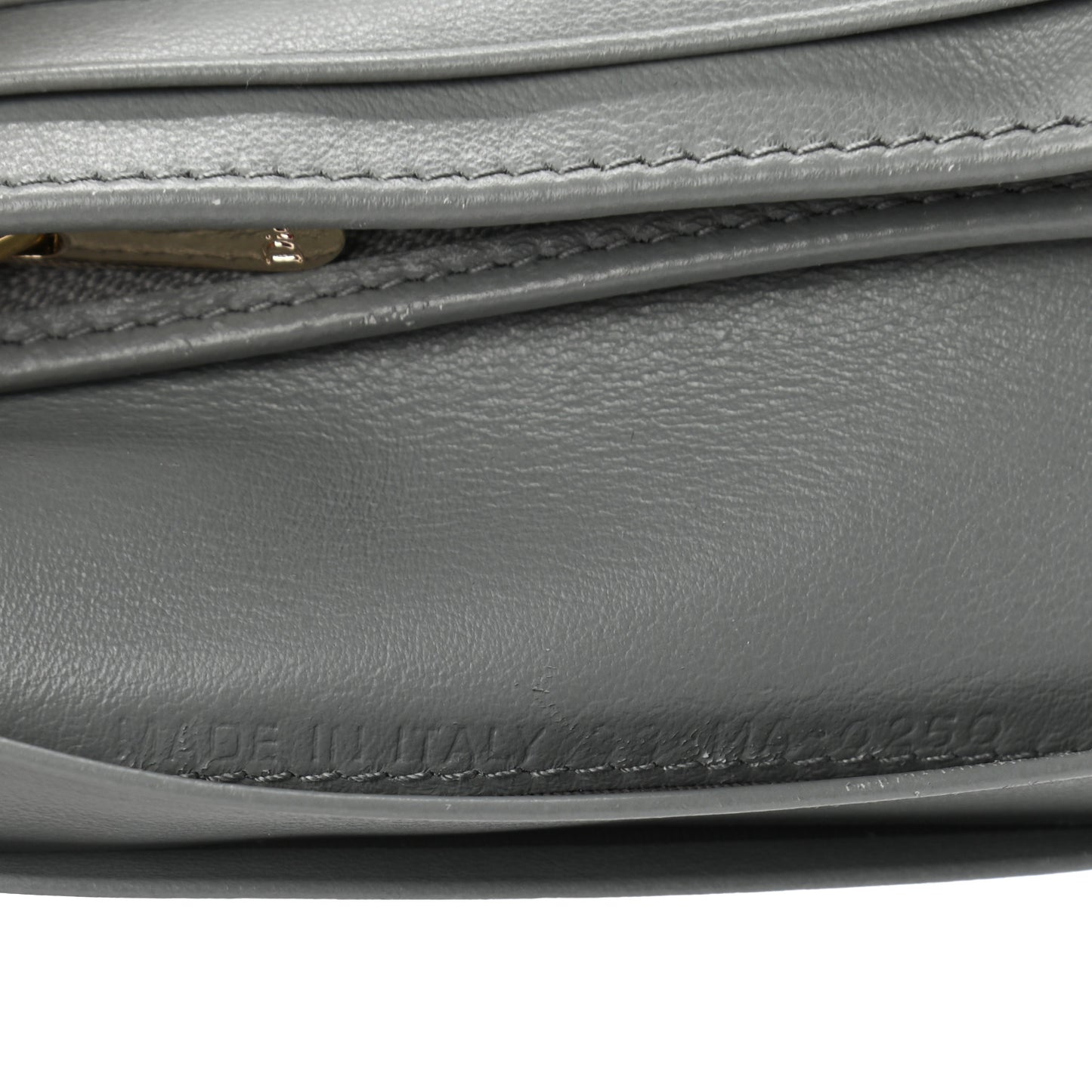 Patent Cannage Mini Lady Dior Wallet Gray Stone