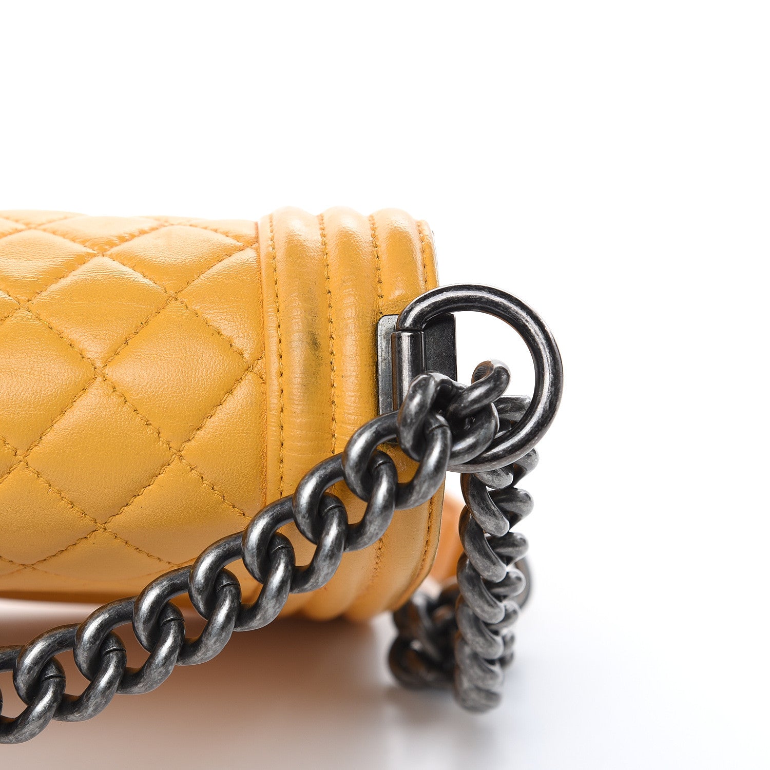 Chanel Lambskin Quilted Medium Boy Flap Yellow 21 of 22
