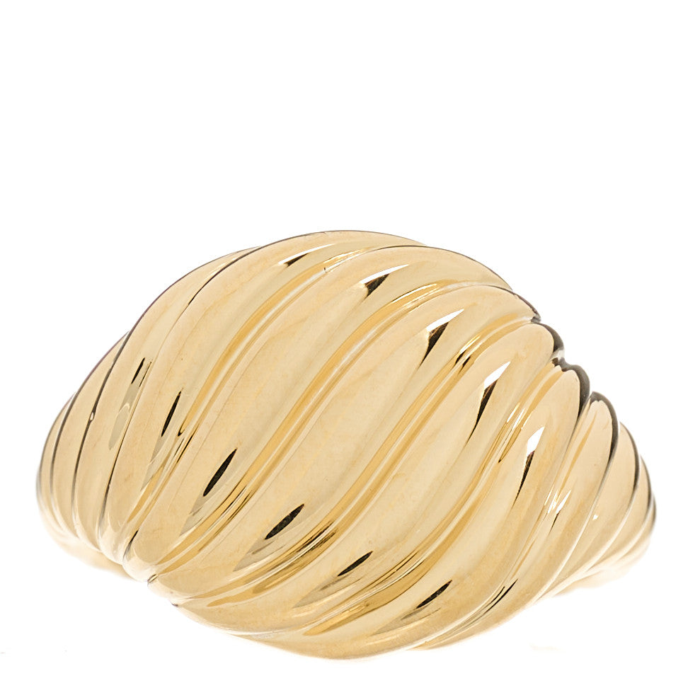David Yurman 18K Yellow Gold Sculpted Cable Contour Ring 48 4.5 1 of 5