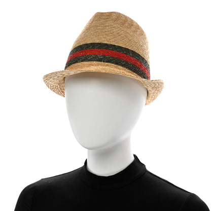 Gucci Abaca Straw Web Fedora Hat L 2 of 9