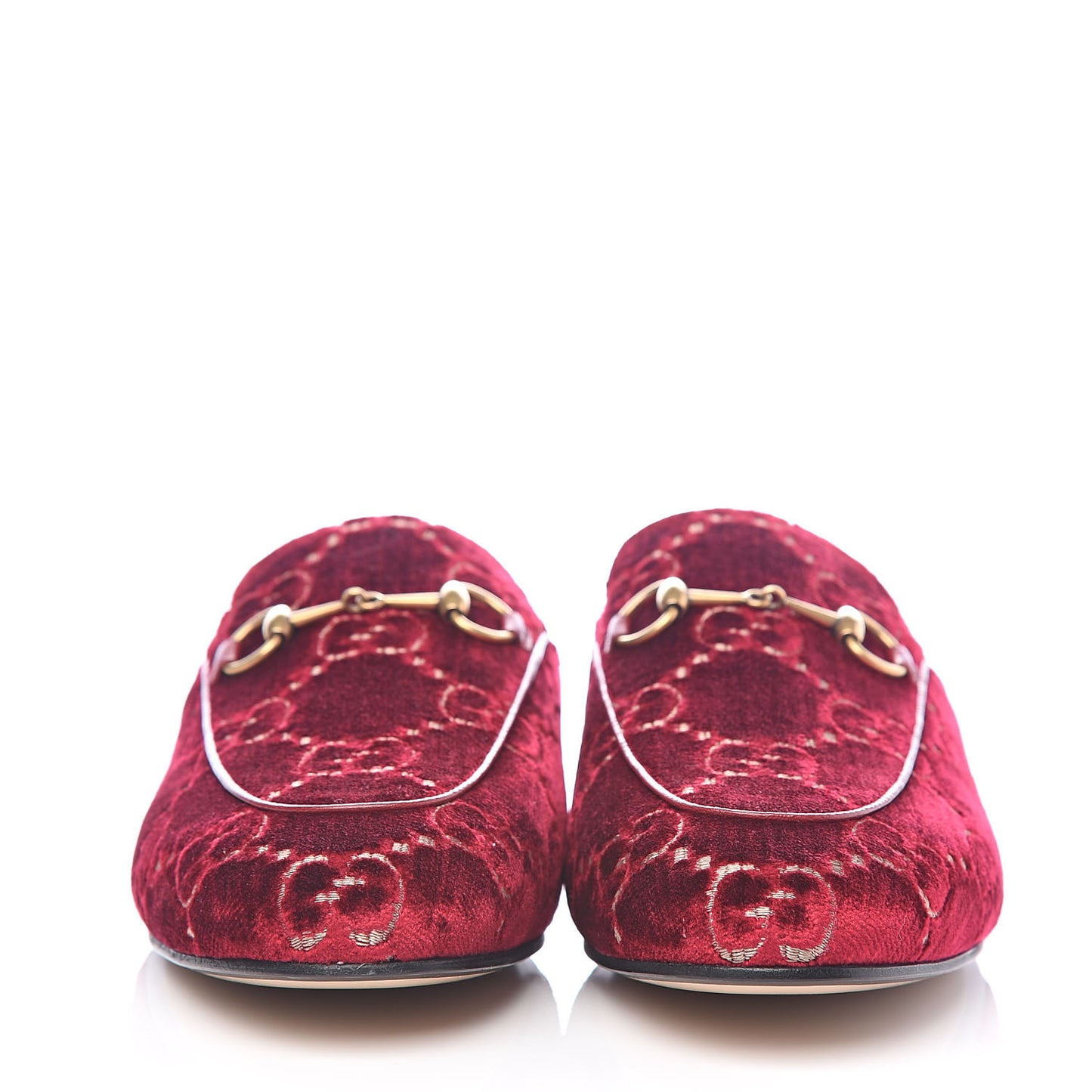 Velvet GG Monogram Womens Princetown Slippers 39 Red Cipria