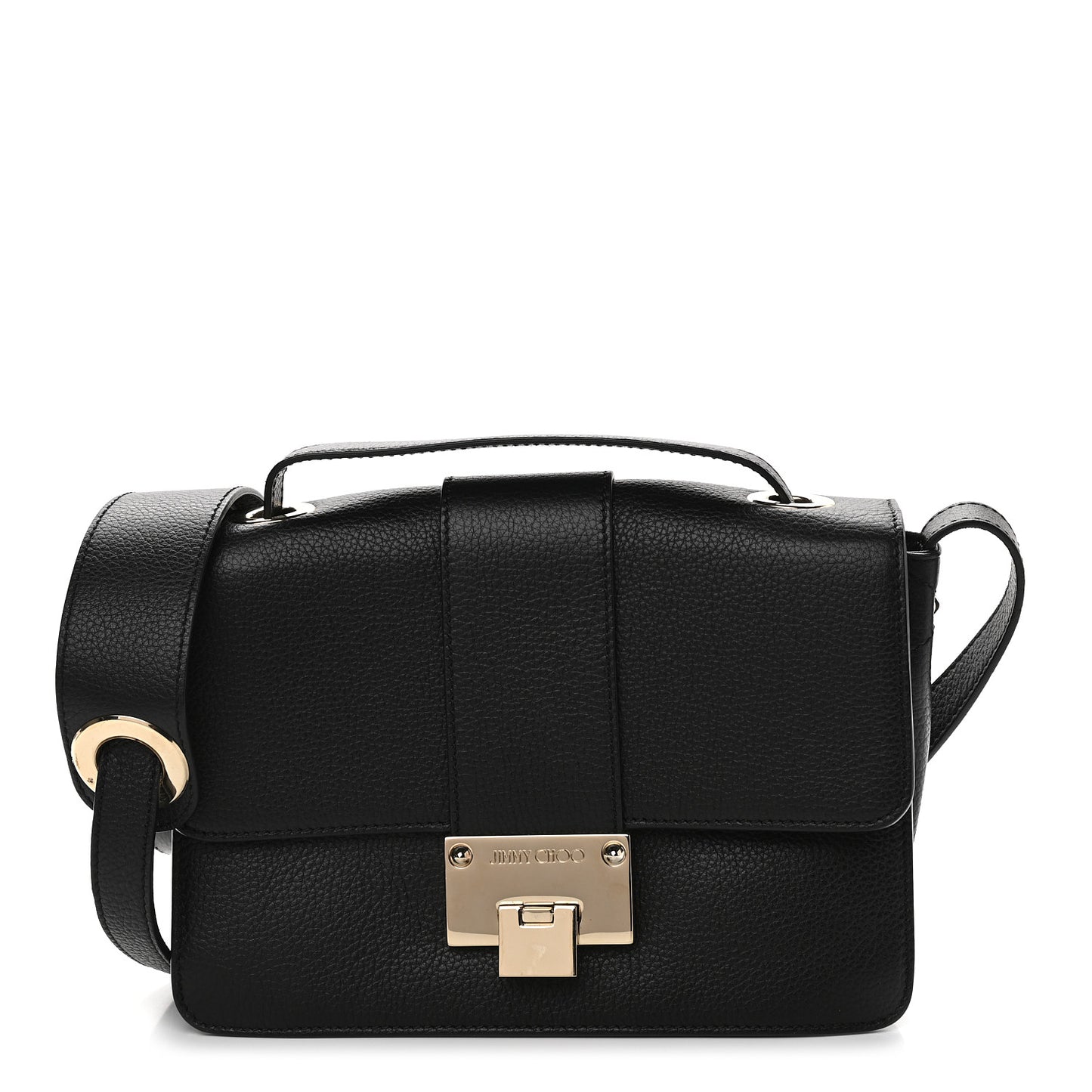 Grainy Pebbled Rebel Crossbody Bag Black