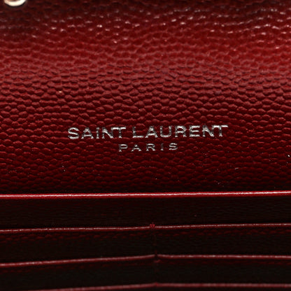 Saint Laurent Grain De Poudre Matelasse Chevron Monogram Chain Wallet Palissandre 6 of 8
