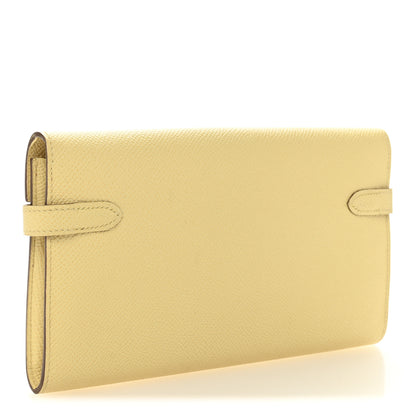 Hermes Epsom Kelly Longue Wallet Jaune Poussin 3 of 7