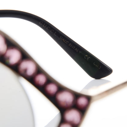 Gucci Metal Crystal Cat Eye Sunglasses GG0046/S Light Pink 6 of 10