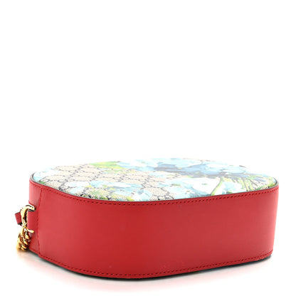 Gucci GG Supreme Monogram Blooms Mini Chain Shoulder Bag Beige Blue Navy Hibiscus Red 4 of 10