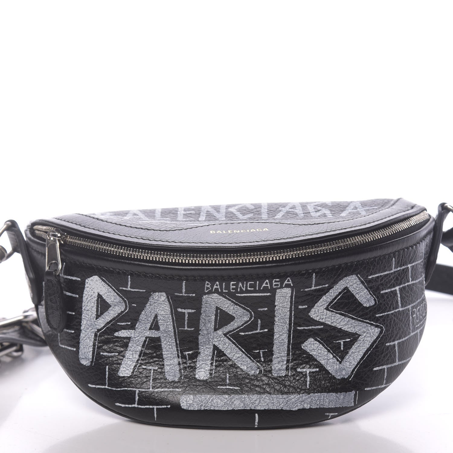 Balenciaga Agneau Arena Graffiti All Over XXS Souvenir Belt Bag Black White 8 of 10