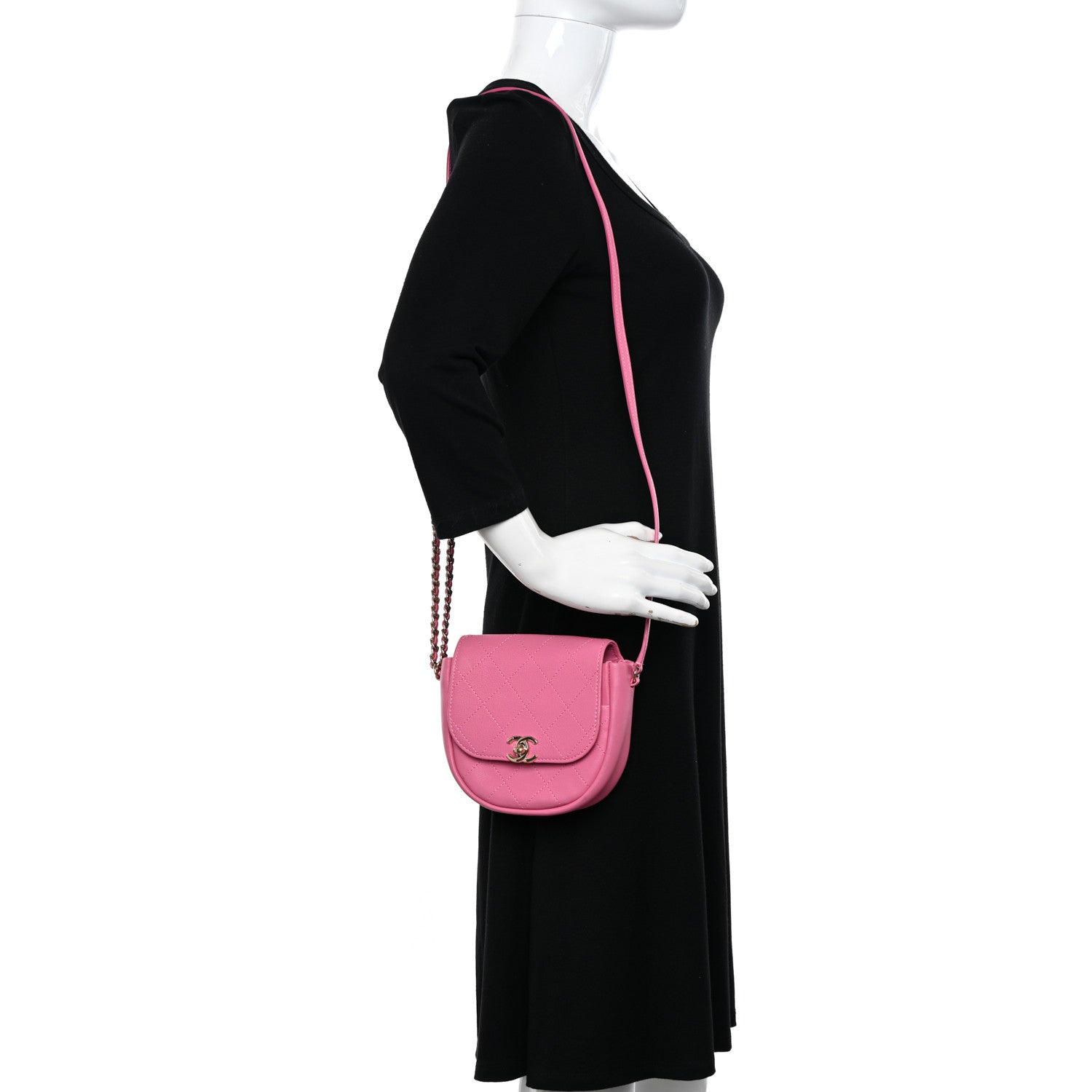 Chanel Goatskin Stitched Casual Trip Messenger Flap Pink 2 of 13