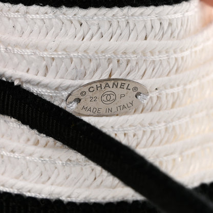 Chanel Raffia Bow CC Headband Black White 6 of 7